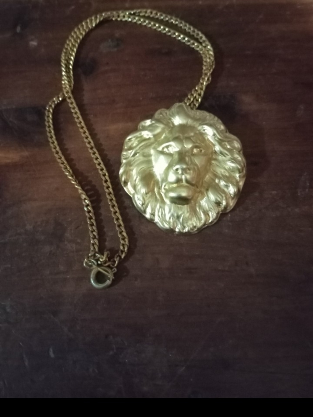 Gold Lion Head Pendant Necklace - Bold Statement Necklace